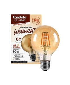 CANDELA LAMPARA FILAMENTO GLOBO 6W
