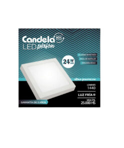 CANDELA PLAFON CUADRADO CON BASE 18W LUZ FRIA