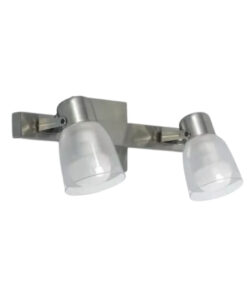 APLIQUE 2 LADOS E-27 BASE REGLETA PLATA POLICARBONATO