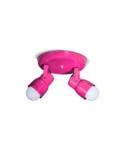 APLIQUE 2 LUCES BASE REDONDA ROSA
